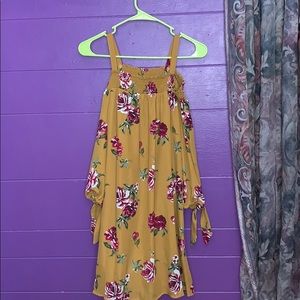 Mustard yellow rose dress